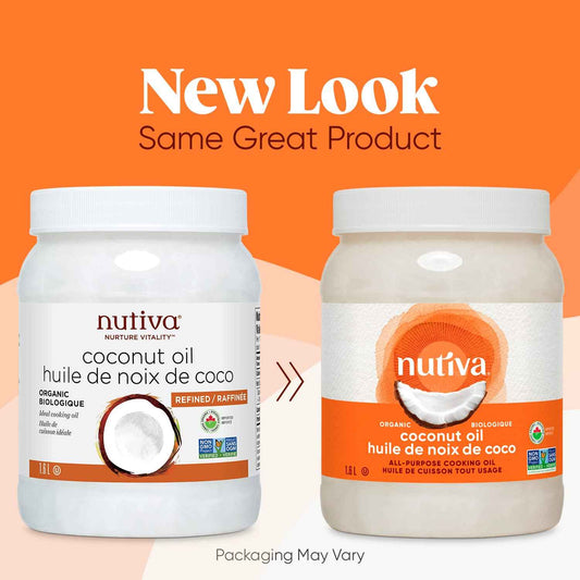 Nutiva Organic Steam-Refined Coconut Oil, 1.6 L, Non-GMO, Fair Trade | Vegan, Keto & Paleo, Neutral Flavor and Aroma for Cooking & Natural Moisturizer for Skin and Hair 🍁 All In One Marketplace Canada