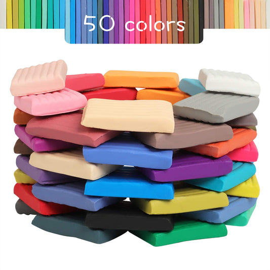 Polymer Clay 50 Colors, Modeling Clay for Kids DIY Starter Kits, Oven Baked Model Clay, Non-Sticky Molding Clays with Sculpting Tools, Gift for Children and Artists 🍁 All In One Marketplace Canada