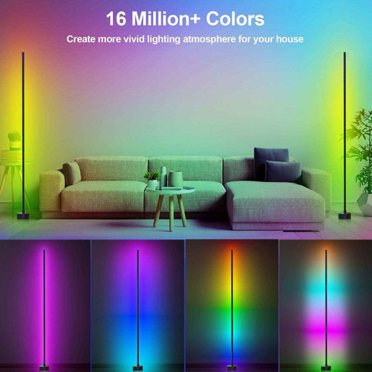 Miortior Corner Floor Lamp - Smart RGB LED Corner Lamp with App and Remote Control, 16 Million Colors & 68+ Scene, Music Sync, Timer Setting - Ideal for Living Rooms, Bedrooms, and Gaming Rooms 🍁 All In One Marketplace Canada