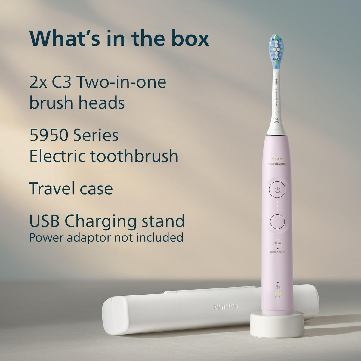 Philips Sonicare 5950 Rechargeable Electric Toothbrush, 2 Brush Heads, Pink š All In One Marketplace Canada