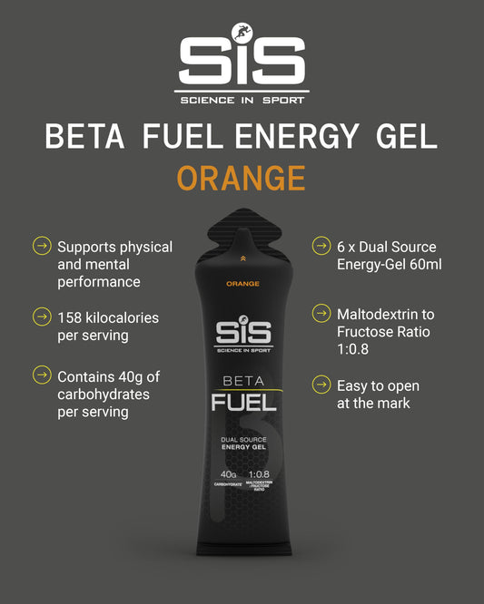 Science in Sport Beta Fuel Gel | Easily Digestible & Quick Carbohydrates, Dual Source Energy Gel | 40g Carbs for Energy | Vegan, Gluten Free, Dairy Free, Nut Free | 60 mL (Orange) 🍁 All In One Marketplace Canada