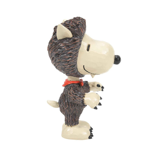 Enesco Peanuts by Jim Shore Halloween Snoopy Dressed in Werewolf Costume Miniature Figurine, 3.54 Inch, Multicolor