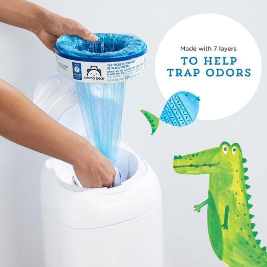 Mama Bear Diaper Pail Refills for Diaper Genie Pails, 270 Count (Pack of 4) 🍁 All In One Marketplace Canada