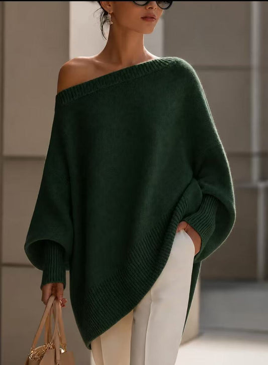 Women’s Thick Knit Pullover Sweater – Warm Casual Autumn & Winter Long-Sleeve Top