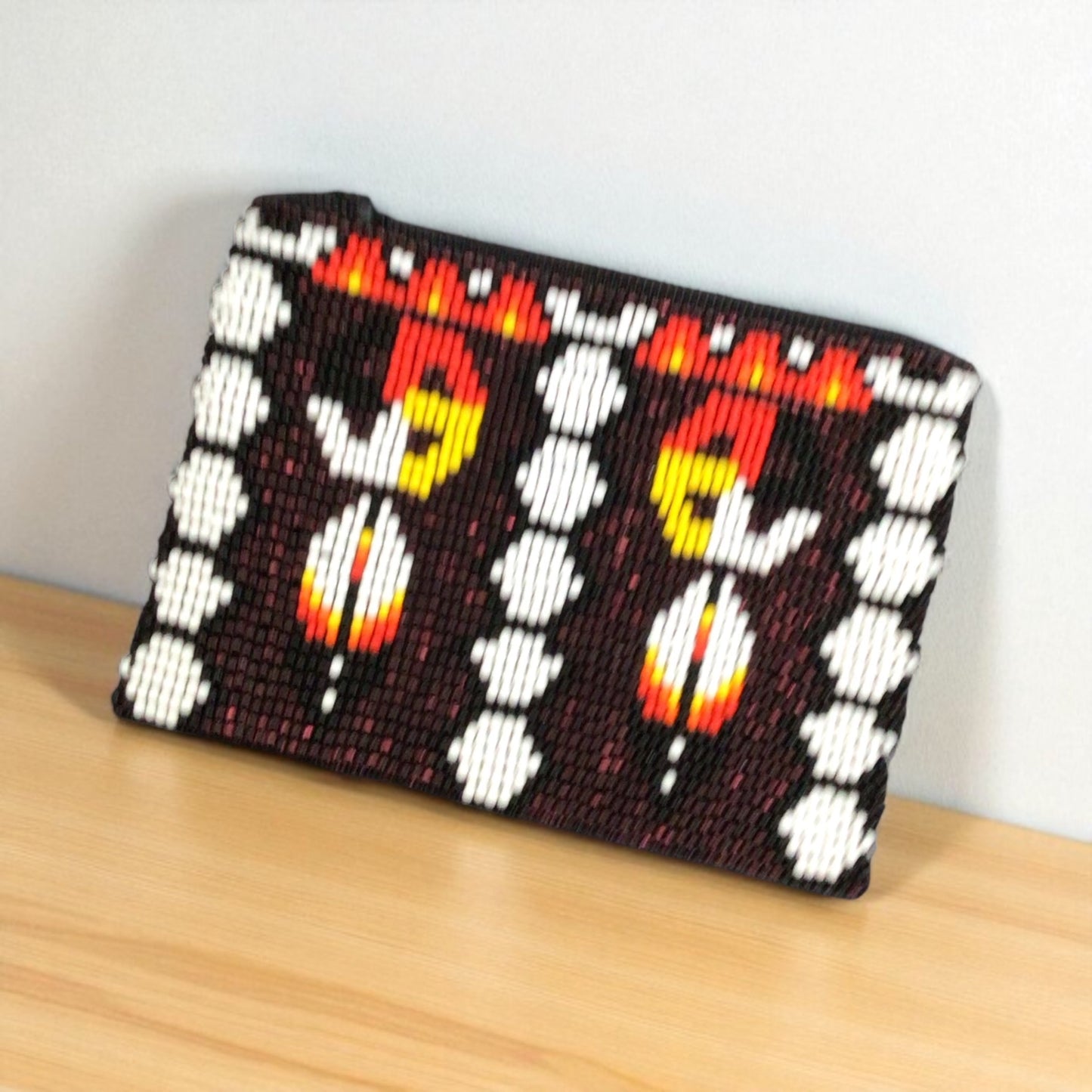 Feather with Dreamcatcher Beaded coin purse