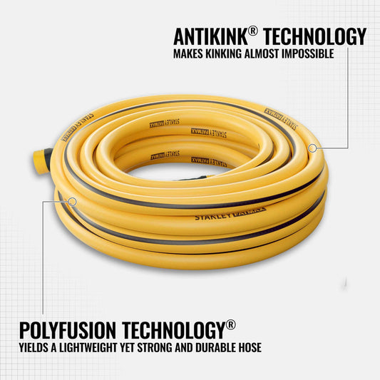 Stanley Fatmax Professional Grade Water Hose, 50' x 5/8", Yellow 500 PSI 🍁 All In One Marketplace Canada