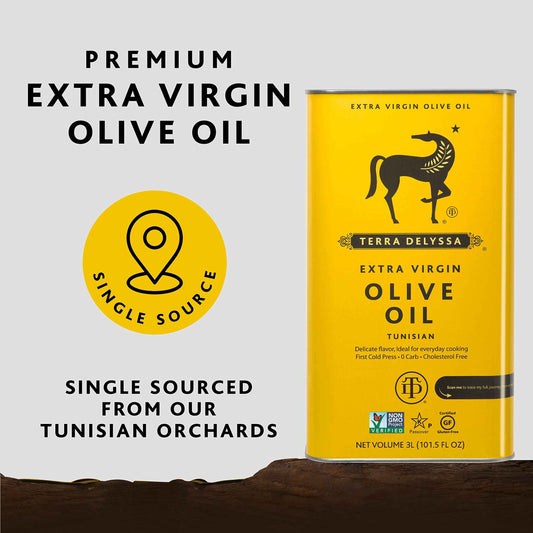 Terra Delyssa First Cold Pressed Extra Virgin Olive Oil, Single Sourced, 3 Litres (101 fl. oz) - 1 Pack, Certified Kosher. Non-GMO, Naturally Rich in Antioxidants and Polyphenols 🍁 All In One Marketplace Canada