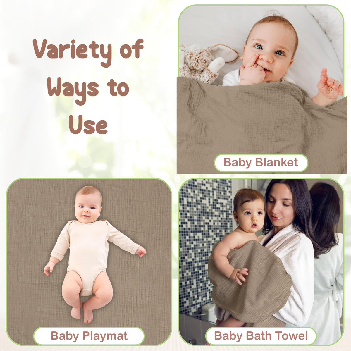 Infancie 100% Organic Cotton Muslin Hooded Baby Towels 2 Pack 81 X 81 CM Shower Towel Soft Breathable Lightweight Quick Dry Gentle On Baby Skin for Newborns and Infants š All In One Marketplace Canada