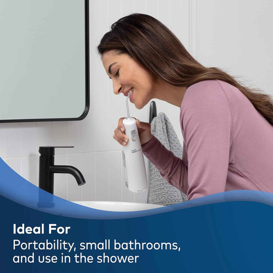 Waterpik Cordless Express Water Flosser, Battery Operated & Portable for Travel & Home, CDA Validated, Waterproof for Shower Use, White WF-02, Packaging May Vary 🍁 All In One Marketplace Canada