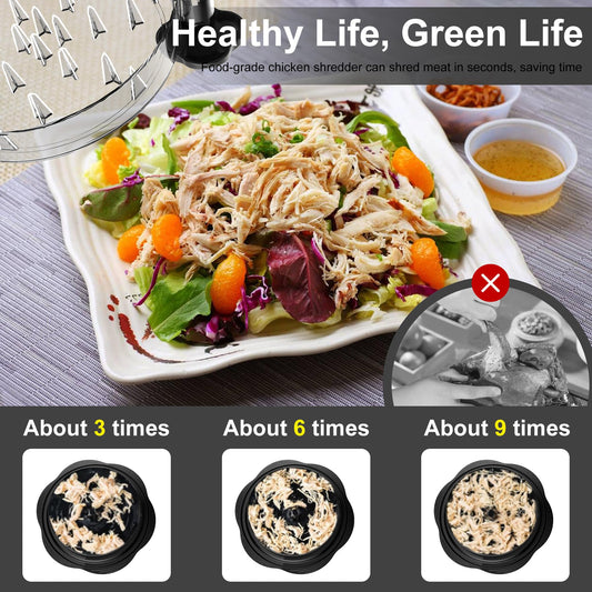 Chicken Shredder Tool Twist Large Chicken Breast Shredder with Brush&Fork, Visible Meat Shredder Machine, Strong Anti-Slip Strip, Ergonomic Handle, BPA Free, Suitable for Pork Beef Chicken (Black) 🍁 All In One Marketplace Canada