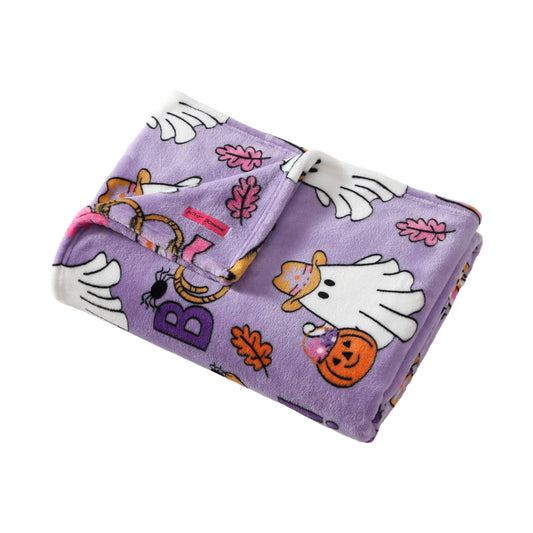 Betsey Johnson - Blanket, Buttery-Soft Throw Blanket for Couch or Bed, Boldly Plush & Oversized Bedding, Halloween Decor (Howdy Ghouls Purple, 50" x 70")