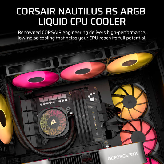 CORSAIR Nautilus 360 RS ARGB Liquid CPU Cooler – 360mm AIO – Low-Noise – Direct Motherboard Connection – Daisy-Chain – Intel LGA 1851/1700, AMD AM5/AM4 – 3X RS120 ARGB Fans Included – Black 🍁 All In One Marketplace Canada