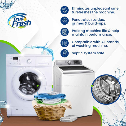 True Fresh Washing Machine Cleaner Tablets, Solid Deep Cleaning Tablet, Finally Clean All Washer Machines Including HE Front Loader Top Load- 15 pack 🍁 All In One Marketplace Canada