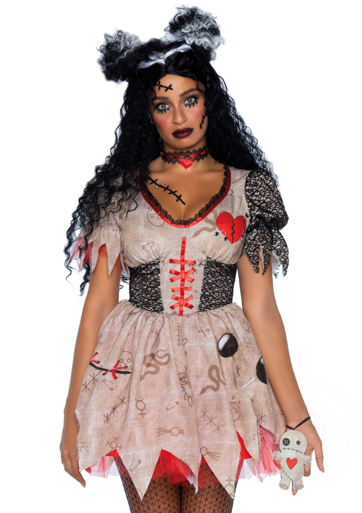 Leg Avenue Women's Deadly Voodoo Doll Halloween Costume, Multicolor, Small/Medium