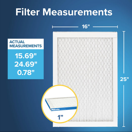 Filtrete 16x25x1 AC Furnace Air Filter, MERV 13, MPR 1900, Premium Allergen, Bacteria & Virus, 3-Month Pleated 1-Inch Electrostatic Air Cleaning Filter, 4-Pack (Actual Size 15.69 x 24.69 x 0.78 in) 🍁 All In One Marketplace Canada