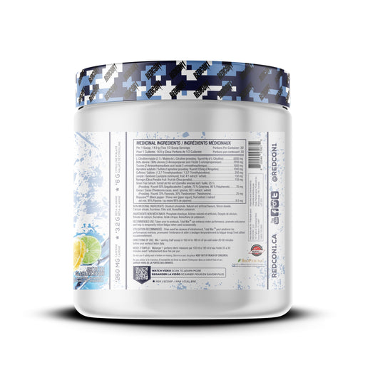 REDCON1 Total War Pre Workout Powder, Arctic Ice - Beta Alanine + Citrulline Malate Vegan & Keto Friendly Preworkout for Men & Women with 250mg of Caffeine - Fast Acting HMB (30 Servings) 🍁 All In One Marketplace Canada