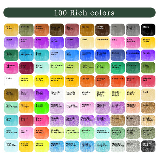 Artecho Watercolor Paint Set 100 Colors in Portable Box Including, Travel Watercolor Set with Watercolor Papers, Brushes and other Tools, Idea for Artists and Hobbyists 🍁 All In One Marketplace Canada