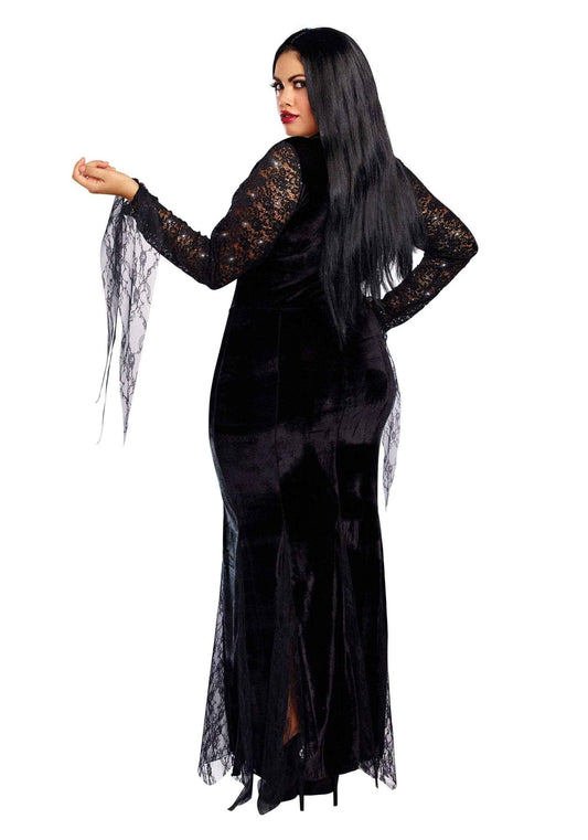 Dreamgirl Womens Plus Size Morticia Costume, Adult Frightfully Beautiful Halloween Costume 3X