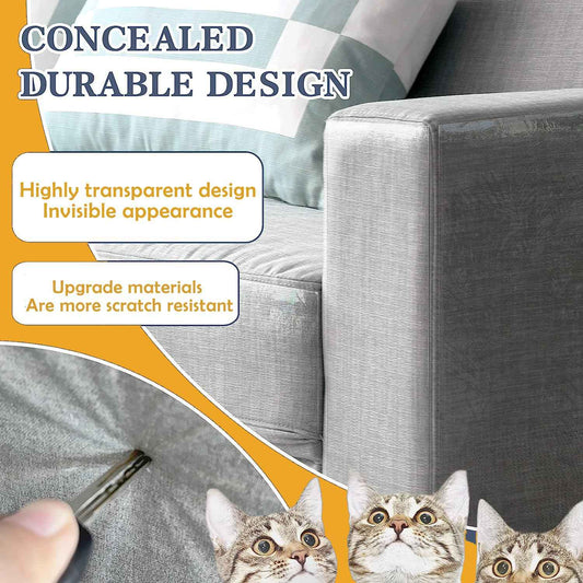 Cat Scratch Protector 15.7" x 118" Self-Adhesive Single Side Furniture Protectors from Cats Scratch Cat Couch Scratch Protector Transparent DIY Cutting Anti Scratch Furniture 🍁 All In One Marketplace Canada