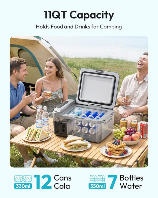 EUHOMY 12 Volt Refrigerator, 12 Quart (10L) Compressor Electric Cooler APP Control, Car Fridge 12/24V DC & 100-240V AC, Car refrigerator -4℉~68℉, Portable Freezer for RV, Camping, Travel 🍁 All In One Marketplace Canada