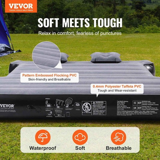 VEVOR Truck Bed Air Mattress, for 5.5-5.8 ft Full Size Short Truck Beds, Inflatable Air Mattress Camping Bed with 12V Air Pump 2 Pillows, Carry Bag, for Silverado, RAM, F Series, Sierra, Titan, Tundra 🍁 All In One Marketplace Canada