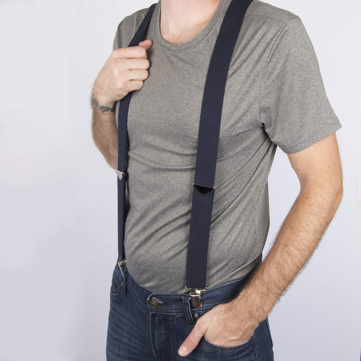 Dickies Men's 1-1/2 Solid J-Clip Suspender, Navy, One Size š All In One Marketplace Canada
