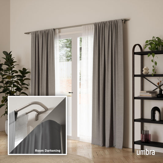 Umbra Twilight Double Curtain Rod Set – Wrap Around Design Ideal for Blackout or Room Darkening Panels, 30 to 84 Inches, Nickel 🍁 All In One Marketplace Canada