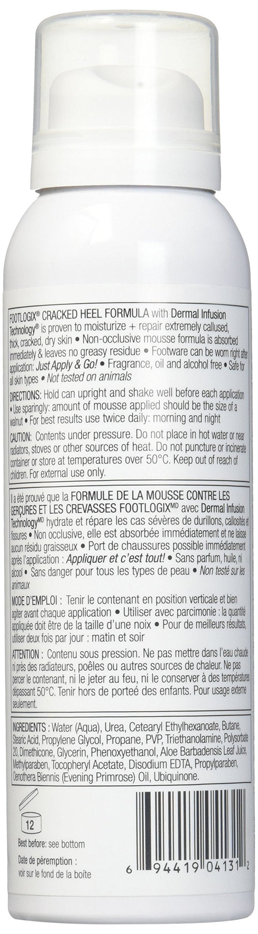 Footlogix Cracked Heel Formula Mousse – Intensive Foot Foam for Rough, Split Skin on Heels – Lightweight, Fast-Absorbing Hydration – 125 ml / 4.2 oz, Non-Greasy Finish 🍁 All In One Marketplace Canada