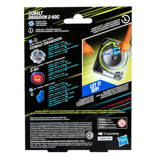 Beyblade X Cobalt Dragoon 2-60C Deluxe Left-Spin String Launcher Set with Attack Type Top Left-Spinning Top Toy; Great Gift for 8 Year Old Boys and Girls 🍁 All In One Marketplace Canada