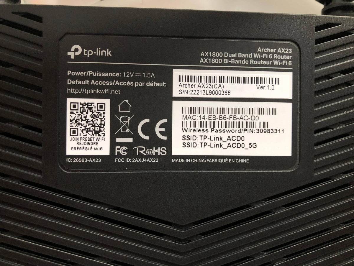TP-Link AX1800 WiFi 6 Smart WiFi Router (Archer AX23) - Dual Band Gigabit Wireless Internet Router, OFDMA, Parental Controls, Long Range Coverage ๐ All In One Marketplace Canada