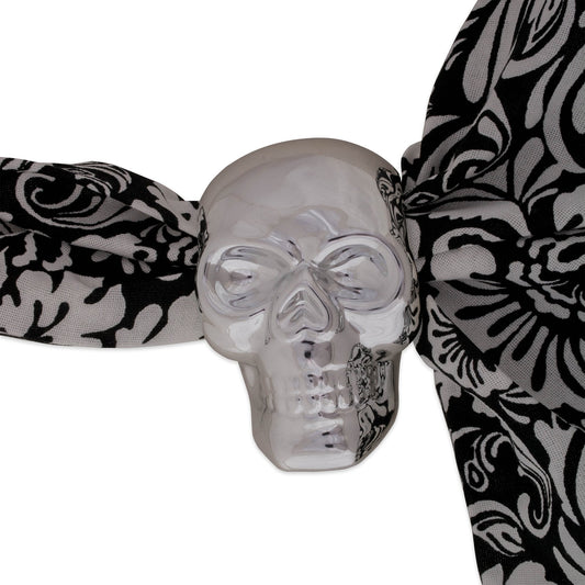 DII Halloween Napkin Rings Novelty Tabletop Décor Set, 3.25x2.25x3, Silver Skull, 6 Piece