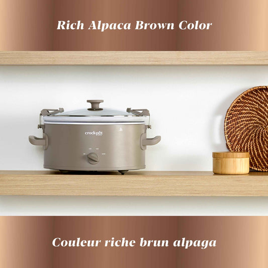 Crock-Pot Design Series 6-Quart Manual Slow Cooker, Alpaca Brown 🍁 All In One Marketplace Canada