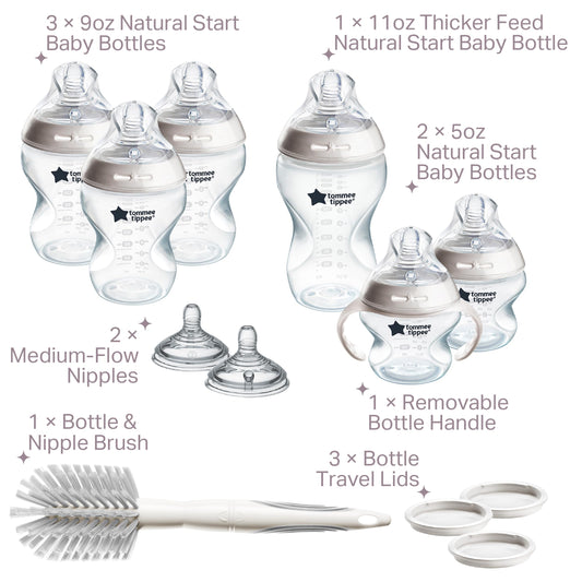 Tommee Tippee Natural Start Baby Bottle Set, Breast-Like Nipples, 0m+ 🍁 All In One Marketplace Canada
