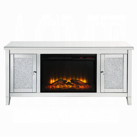 Brilliance Luxury Mirrored TV Stand/Fireplace - Clear