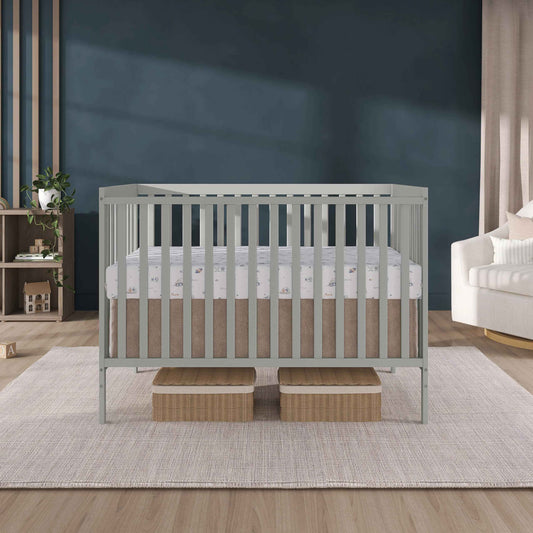 Dream On Me Synergy 5-in-1 Convertible Crib in Cool Grey, Greenguard Gold Certified, BSA Certified, 3 Mattress Height Settings, Classic Nursery Furniture 🍁 All In One Marketplace Canada