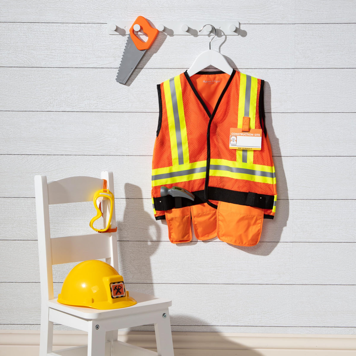 Melissa & Doug Construction Costume, Pretend Play Dress Up Set (6-Pc) Tools, Vest & Accessories, Role Play Toys for Kids 3+ ๐ All In One Marketplace Canada