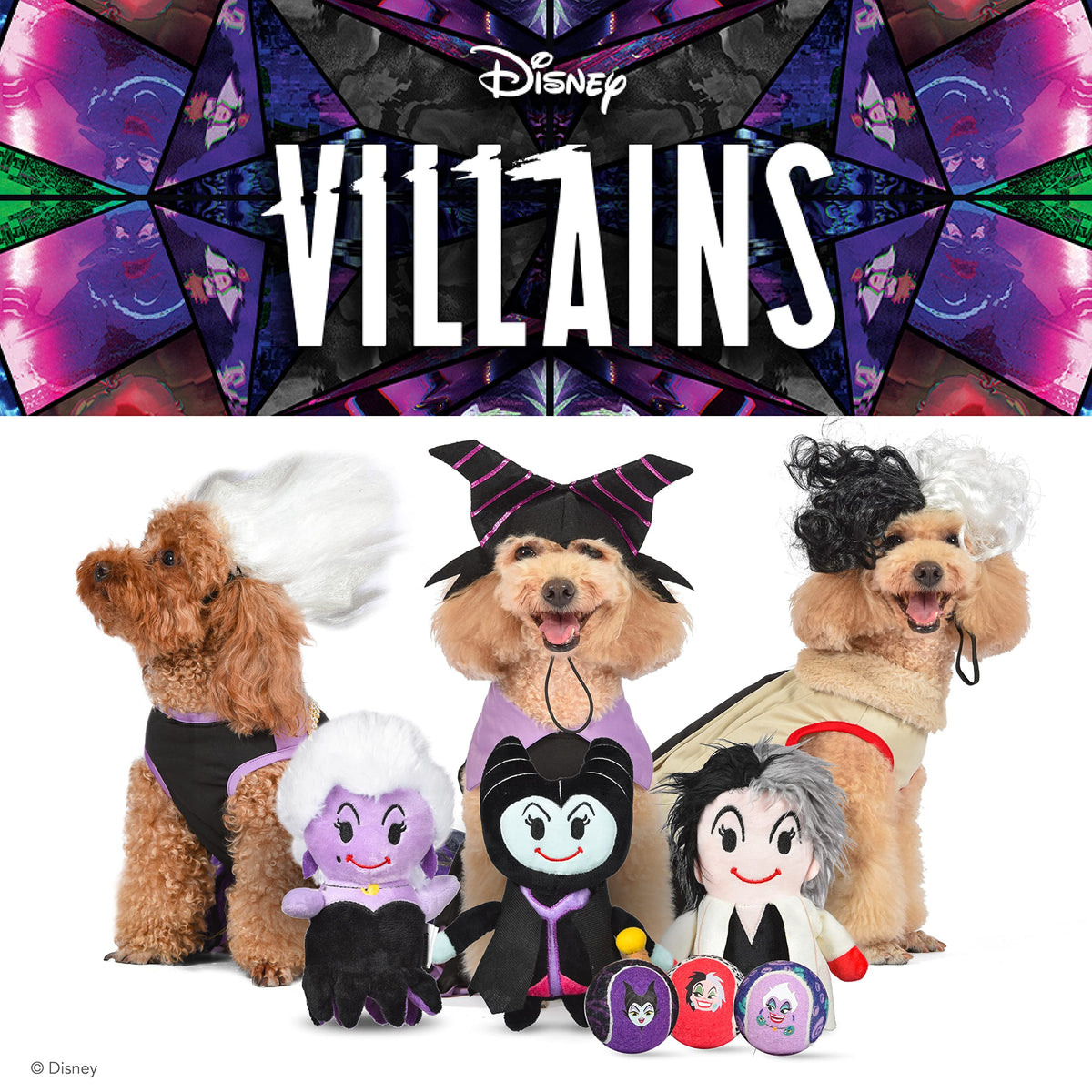 Disney for Pets Halloween Disney Villains Cruella Costume - Extra Large - | Disney Villains Halloween Costumes for Dogs, Officially Licensed Disney Dog Halloween Costume, Beige (FF22930)