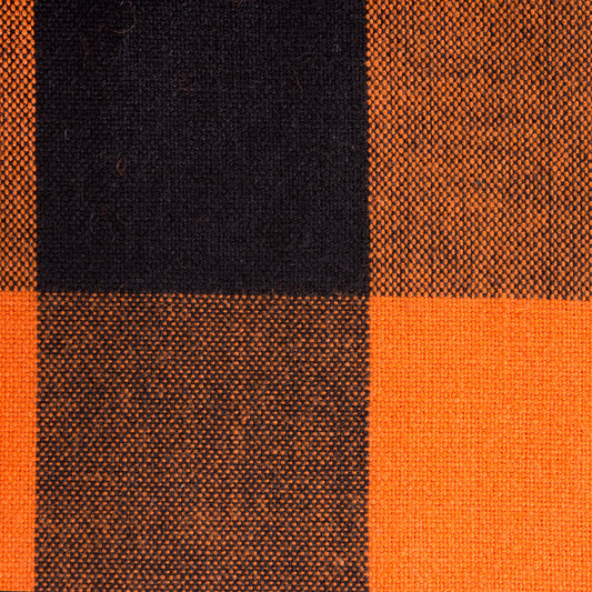 DII 100-Percent Cotton, Machine Washable, Dinner, Halloween Table Runner 14x108", Orange and Black Buffalo Check