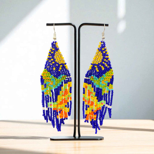 Blue Sky Dancer Beaded Earrings