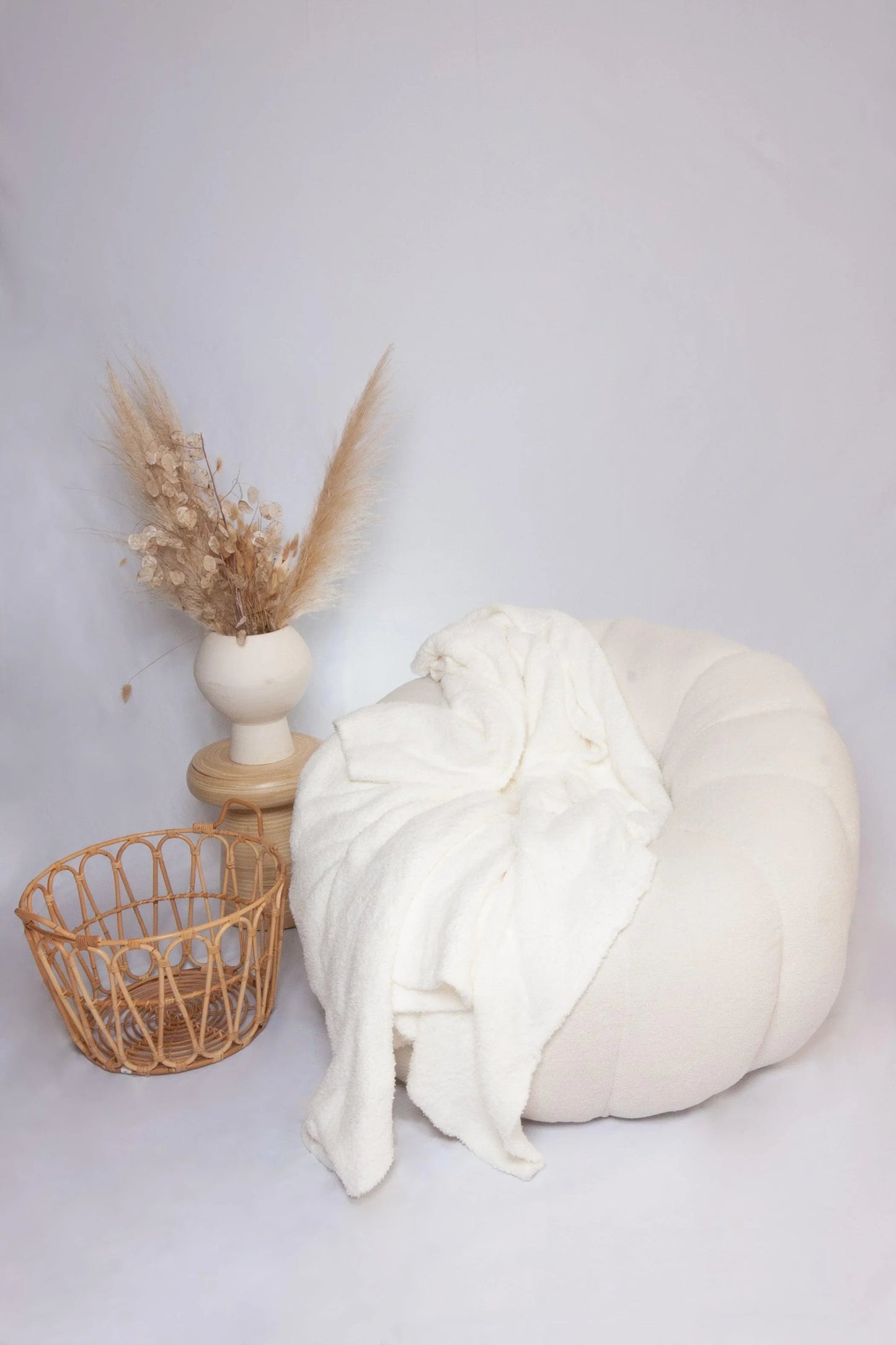 White Solid Double Layered Throw
