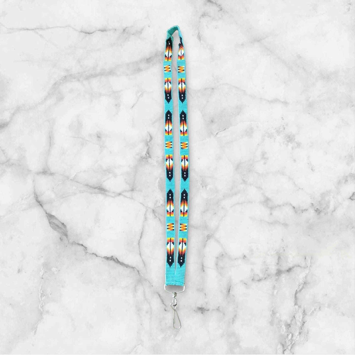 Turquoise Native Beaded Lanyard