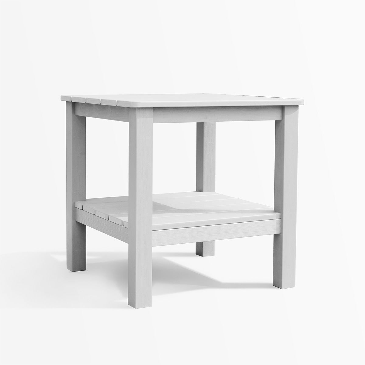 Polymer Outdoor End Table with Shelf - AURABAGS SHOP