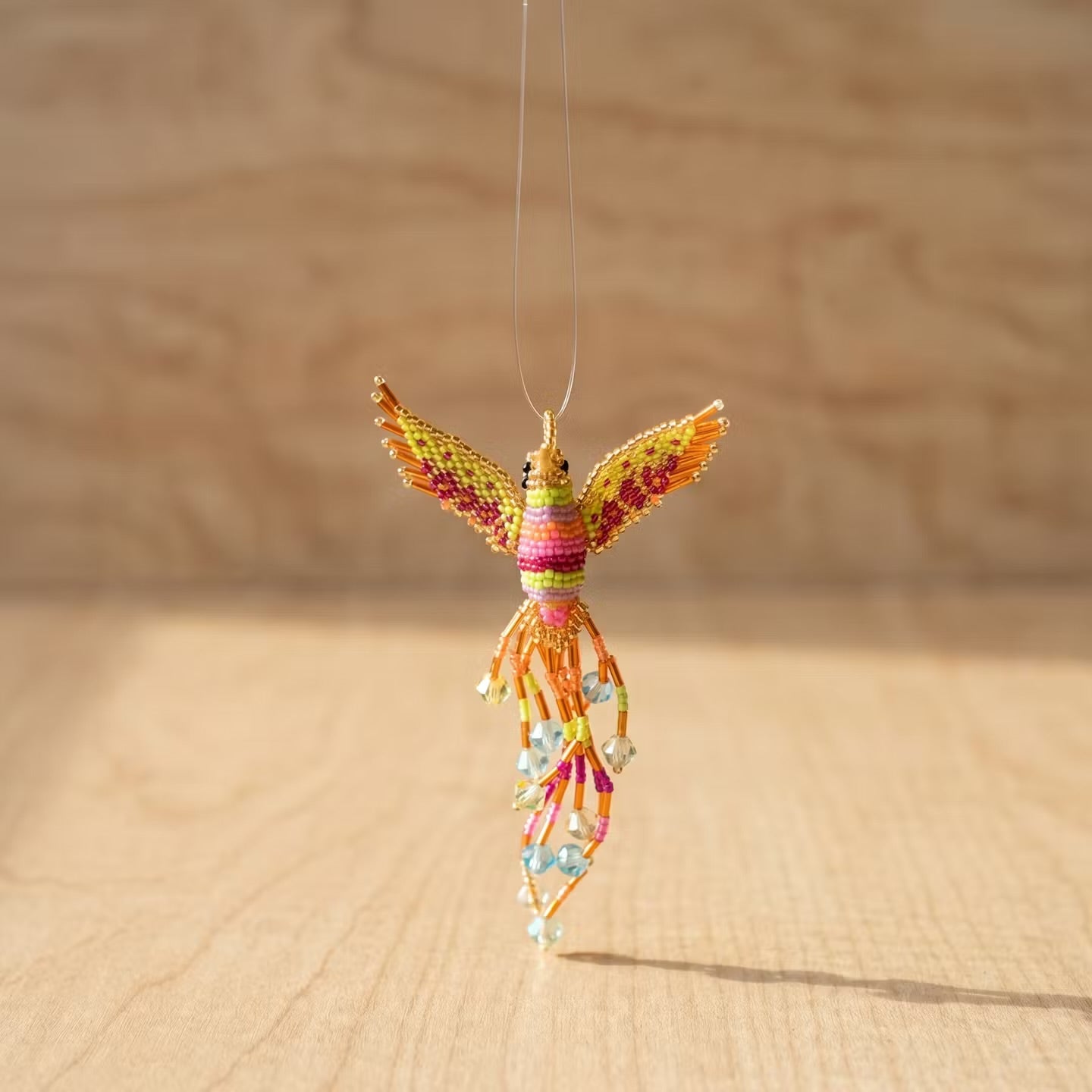 Orange Beaded Humming Bird