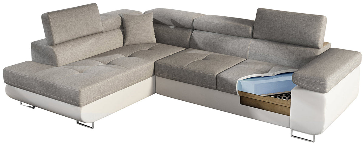 Anton Storage Sleeper Sectional Sofa - Mustard
