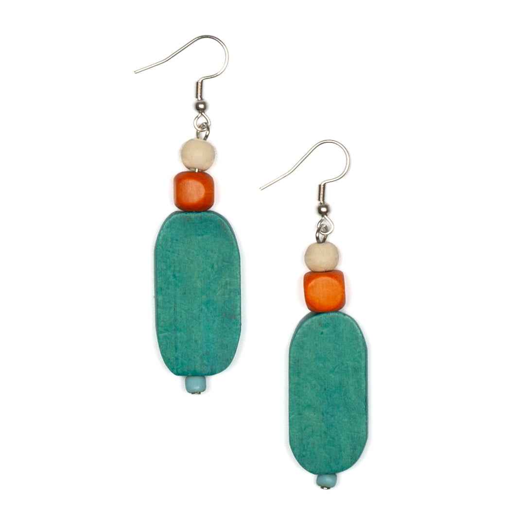 Wooden Lozenge Earring