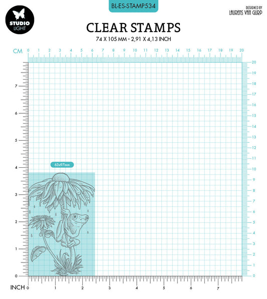 BL Clear Stamp Hiding Frog By Laurens 89x64x3mm 1 PC nr.534