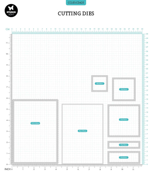 CCL Cutting Die Scalloped Square Essentials 150x107x1mm 1 PC nr.425