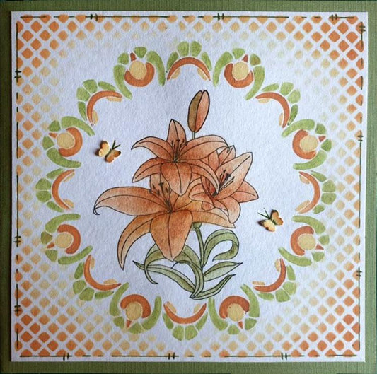 Stencil A6 For Magnetic Colour Set Christmas Time Mandala