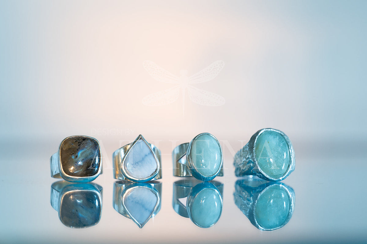 Seraphina’s Sea Ring | Ready-to-Ship Aquamarine Birthstone Ring | Sterling Silver