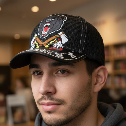 Bear Pattern Native Cap